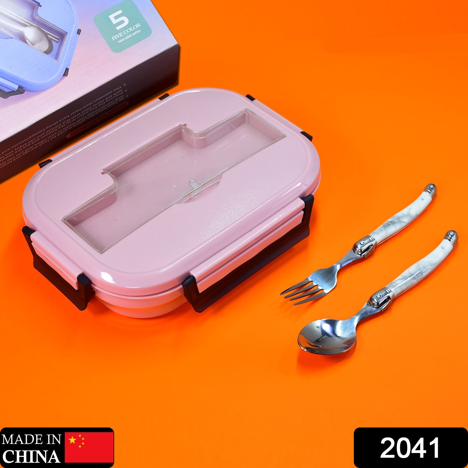 2041 Pink Lunch Box for Kids and adults, Stainless Steel Lunch Box with 3 Compartments With spoon slot. DeoDap 2041 Pink Lunch Box for Kids and adults, Stainless Steel Lunch Box with 3 Compartments With spoon slot. DeoDap